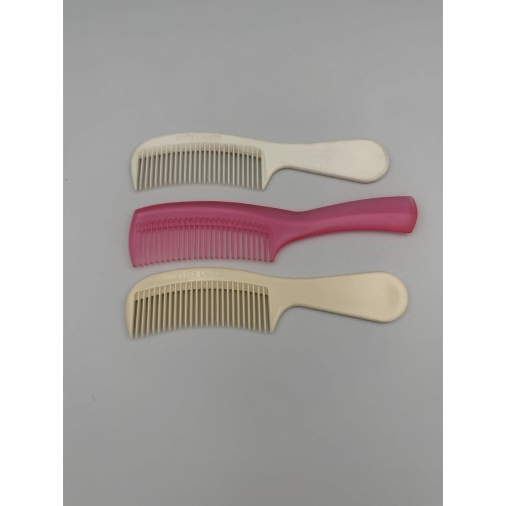 3 Vintage Estee Lauder‎ Pocket Comb Combs Off-White, Pink, Ivory